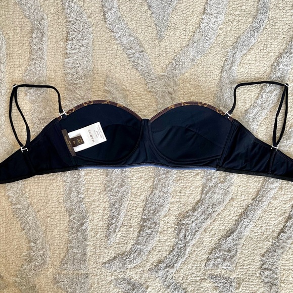 Louis Vuitton Monogram Brown Blue Bandeau Top NEW ASO Khloe Kardashian SZ 40 - Picture 4 of 14